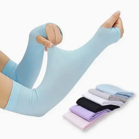 UV Protection Sunscreen Compression Arm Sleeve, 1 Pair Summer Cooling Cuff for Men and Women, Outdoor Running Fishing Sun Protection Cover, Sports Arm Sleeves, Cooling Protective Sleeves, Cooling Arm Covers