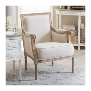 Baxton Studio Chavanon Linen Traditional French Accent Chair