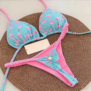 Women Sexy Bikini Set Halter String Triangle Tie Side Cheeky Thong 2 Piece Bathing Suit Swimwear tiktokshopspringglowup