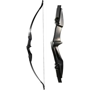 Archery 57" Takedown Youth Recurve Bow Hunting Black Long Bow for Beginner Teenagers Right Left Hand - Draw Weight 20lbs 30lbs 40lbs