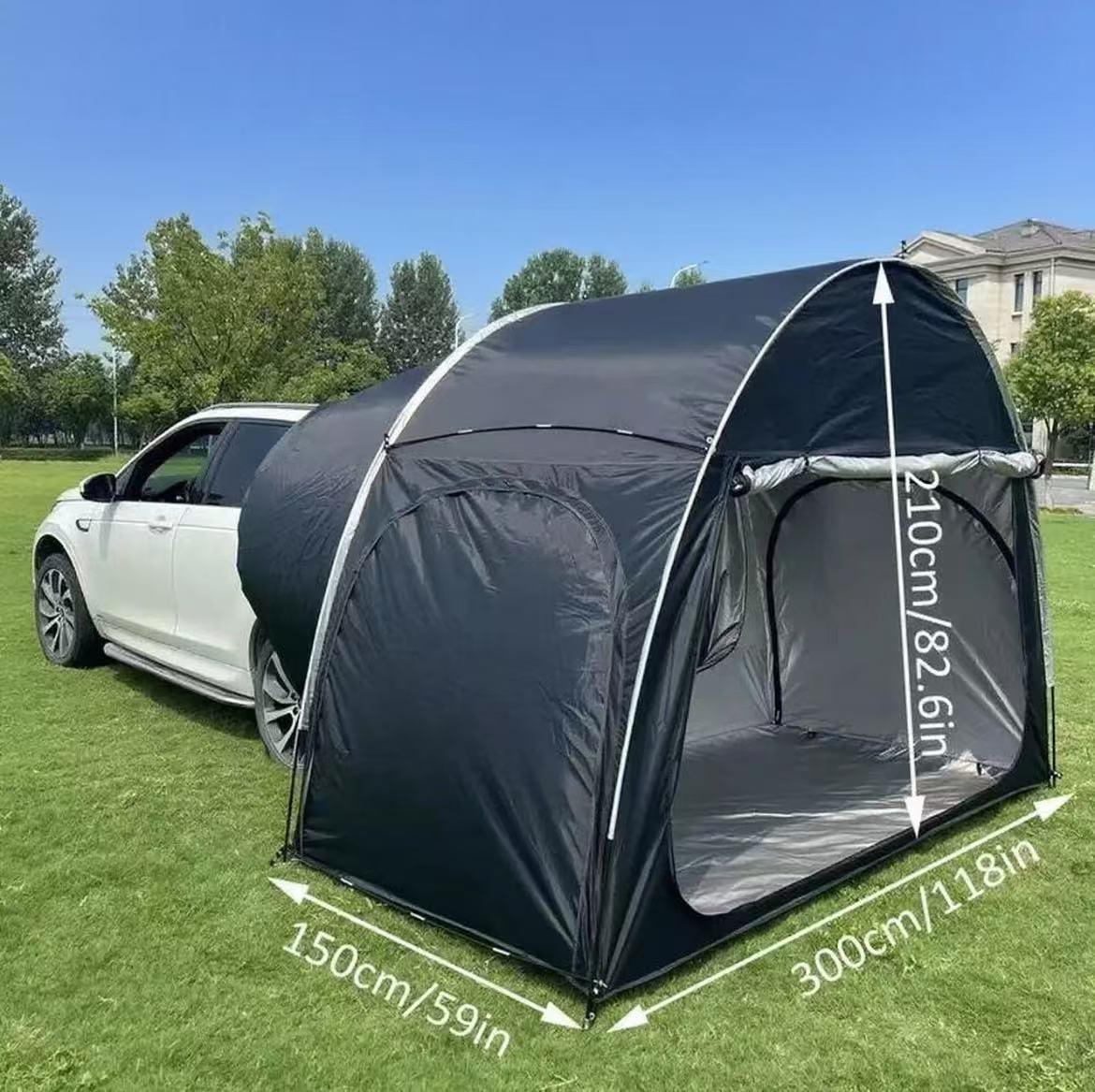 Universal SUV Car Rear Tent Waterproof Sunshade Windproof Foldable Portable Large Space Tailgate Awning Camping Travel Outdoor Gear for 3-4 People