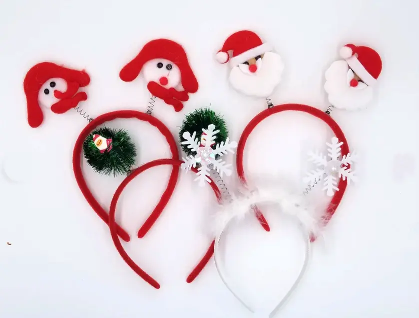 Whimsicle Festive Christmas Headbands with Snowflake and Santa Hat Designs for Holiday Celebrations headband