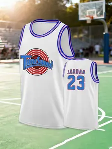 White Men's Basketball Jersey, #23 Bugs Bunny Team Jordan Slam Dunk Quick-dry and breathable, comfortable fabric, ideal for outdoor sports & training wear, Sports Top