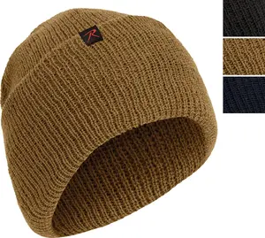 100% Wool Knit Watch Cap Winter Outdoor All Day Warm Beanie with Rothco Tag