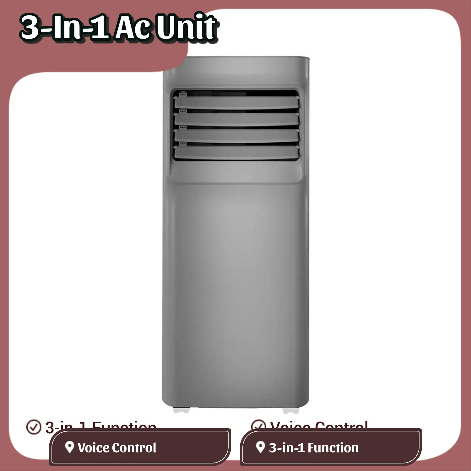 Midea 3-in-1 Portable Air Conditioner, Alexa Compatible Smart AC Unit, Whole Bedroom Cooling, Energy Efficient Low Operating Cost, Like-New Condition