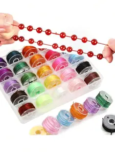 1 Box 25 Colors Elastic Beading Thread, 0.6mm Crystal Elastic Cord for Bracelets, Ideal for Jewelry Making, Beading, and DIY Crafts, Jewelry Making Supplies