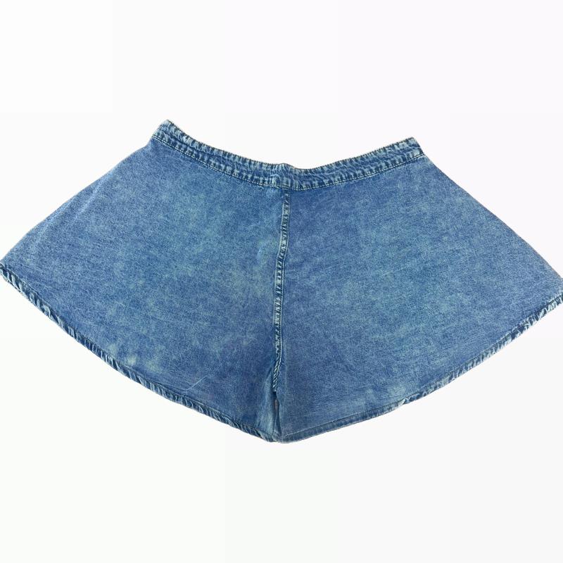 Odefou Plus Size Women's Flared Denim Shorts – Soft Fabric Pockets Jean with Button Zipper Closure Hot Girl Spring Summer Outfit Festival Holiday Womenswear