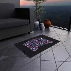 USA Stars Patriotic Outdoor Rug | American Flag Lettering Doormat