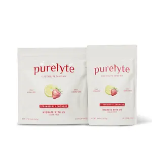 Purelyte Electrolyte Drink Mix – Sugar-Free Hydration Powder Packets – Clean Electrolytes with Trace Minerals – Strawberry Lemonade, 12 Sticks, 30 Sticks, 60 Serving Tub