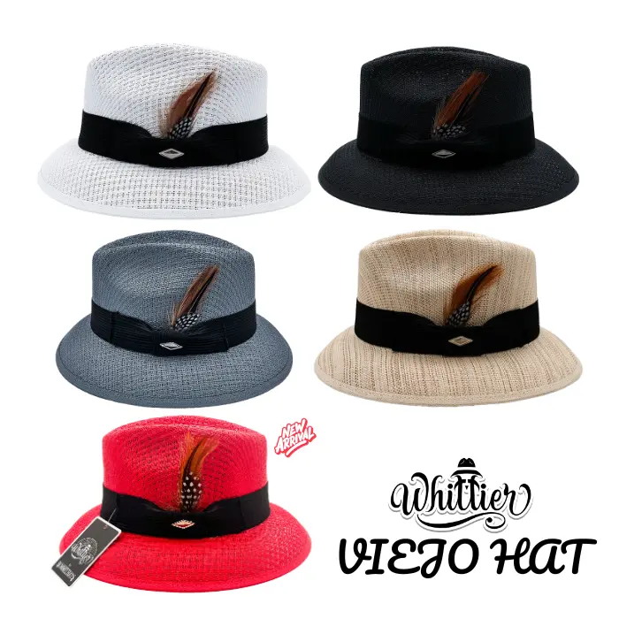 Summit Men's Classic Viejo Lowrider Fedora | Black Cotton | 2” Brim | Made In Mexico