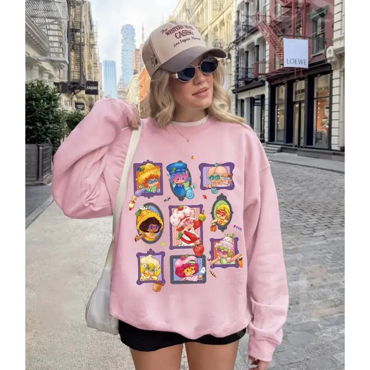 Strawberry Shortcake Lover Shirt Sweatshirt Hoodie, Cute Fruit Graphic Sweatshirt, Kawaii Pink Crewneck, Aesthetic Outfit For Her, Unisex Sweater Pullover Tee