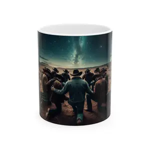 Cowboy Prayer Circle Mug | Western Night Sky, Rodeo Crew Ceramic Mug