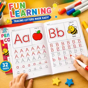 32-Page A-Z Alphabet Tracing Book - Interactive Abc Writing Practice Book, Including Coloring, Uppercase And Lowercase Letters, And Phonics Practice. Suitable For First Graders. Ideal For Home Education And Classroom Use, Or As An Easter/Christmas Gift.