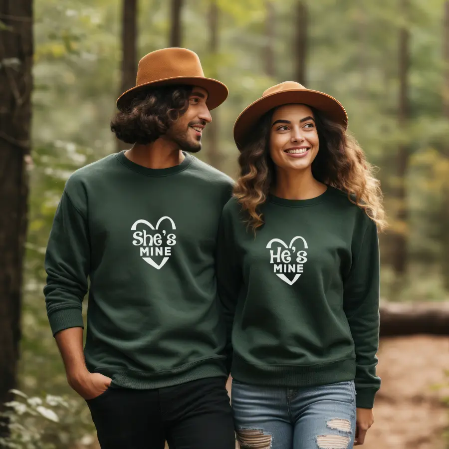 She_s-He_s Mine – Valentine_s Gift for Couples Matching Set, matching couple gift, gift for her, gift for couples, valentines day gift