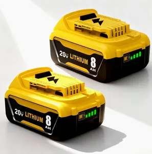 2-Pack 8000mAh Replacement for Dewalt 20V BatteryLithium Compatible with Dewalt 20 Volt Max BatteryDCB/DCD/DCF/DCG Series cordless Power Tools