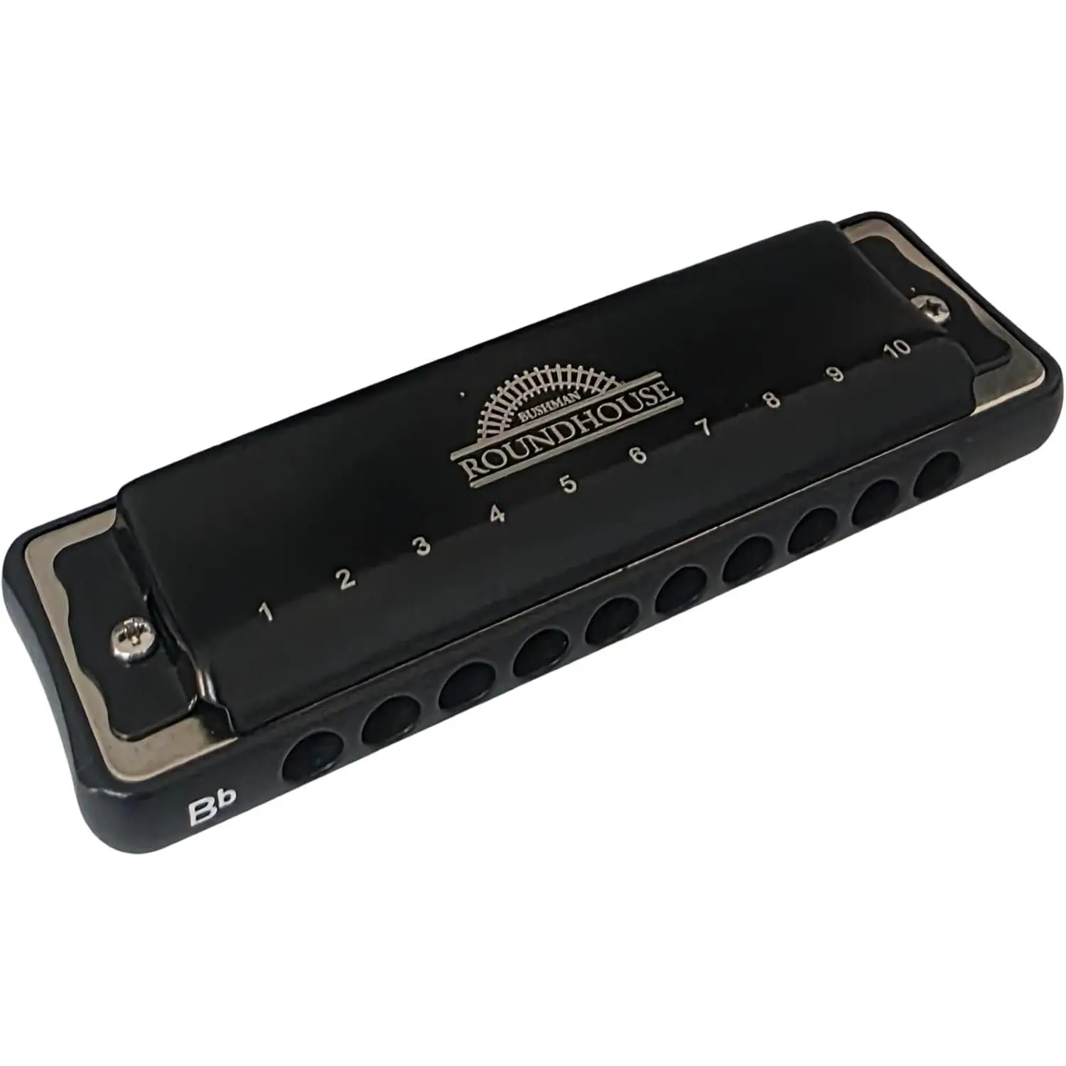 Bushman Roundhouse Harmonica 10 Hole Diatonic with Padded Zipper Case (A)