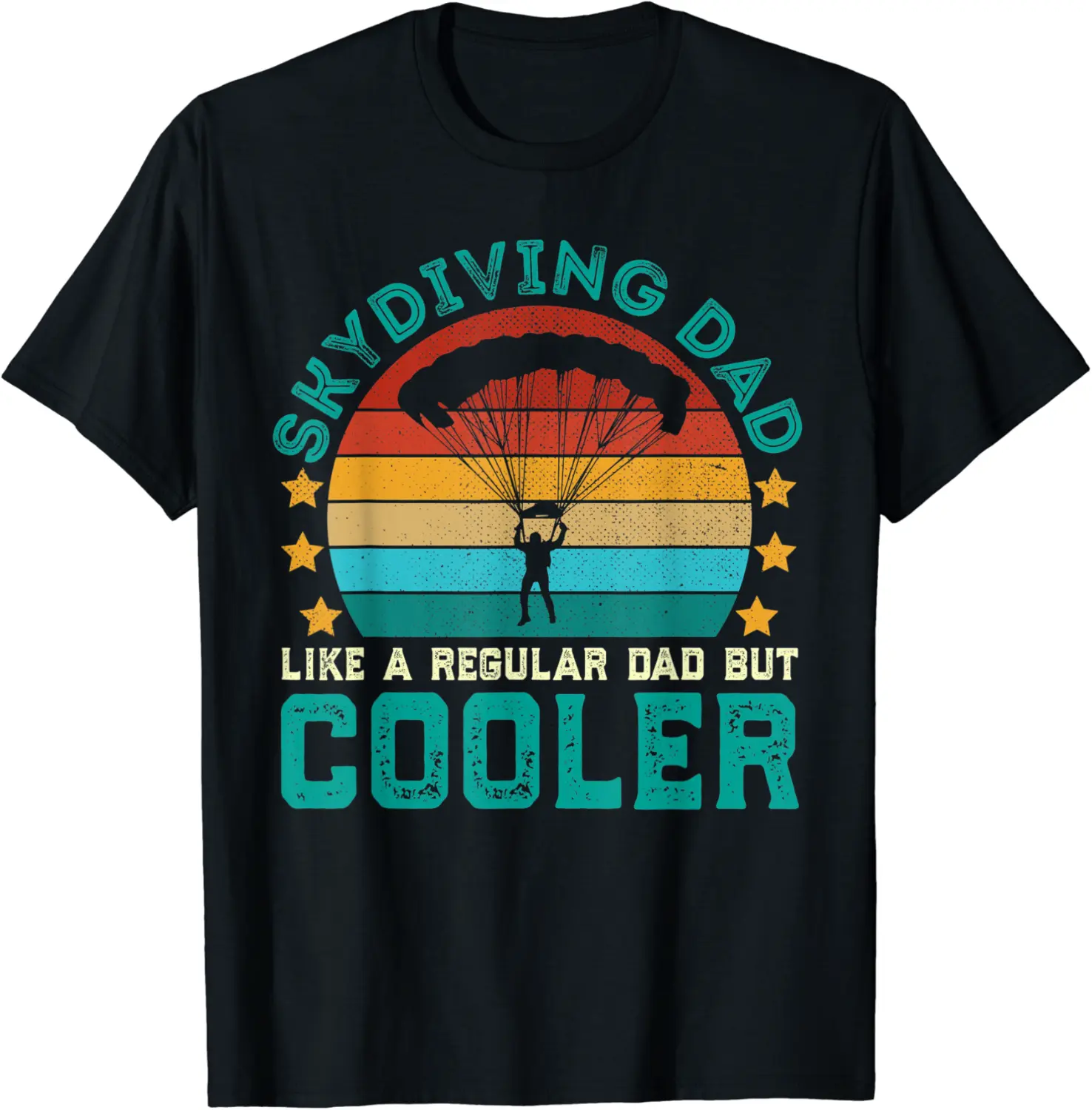 Skydiving Dad Funny Vintage Parachute Skydiver Father's Day T-Shirt - Matthewmatt Shop 77B0B356VVYG