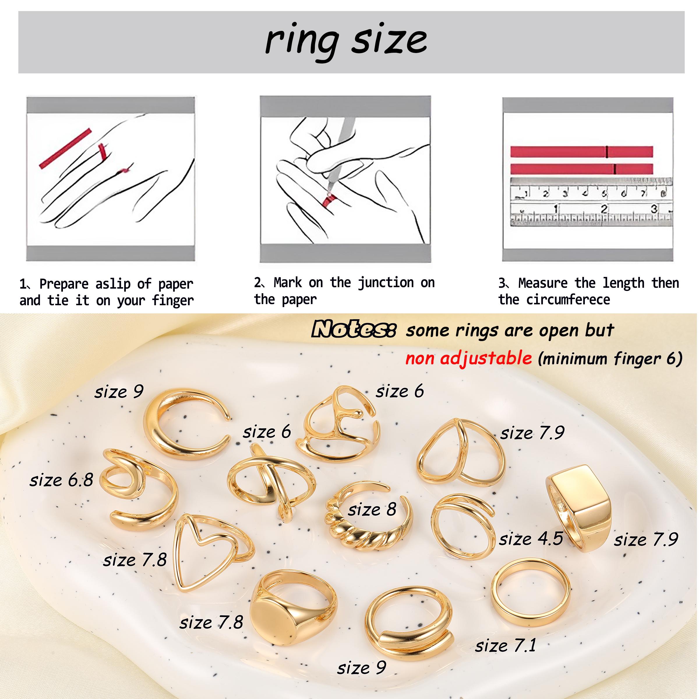 17KM 12PCS Gold Stackable Rings Set for Women, 18K Gold Plated Open Stacking Knuckle Ring, Adjustable Chunky Signet Band Statement Ring for Gift