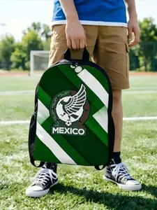 1PC Laptop Bag Mexico Retro Washable Backpack Football High School Students Gift Snack Storage Handbag TravelBack to School Season Match Day Essentials