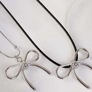 Simple Bow Necklace Personality Versatile Fashion High-end Design Necklace