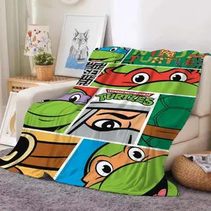 Teenage Mutant Ninja Turtles Blanket Ultra Soft Flannel Cozy Warm Bedroom Couch Sofa Office Plane Travel Sleep Reading Camping Throw Decor Birthday Gift Christmas Gift for Fans Kids Teens Men Women Leonardo Michelangelo Cowabunga Style
