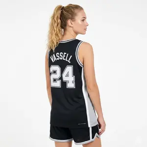 Vassel San Antonio Black Basketball Fan Jersey #24, Sleeveless Athletic Sports Tank Top