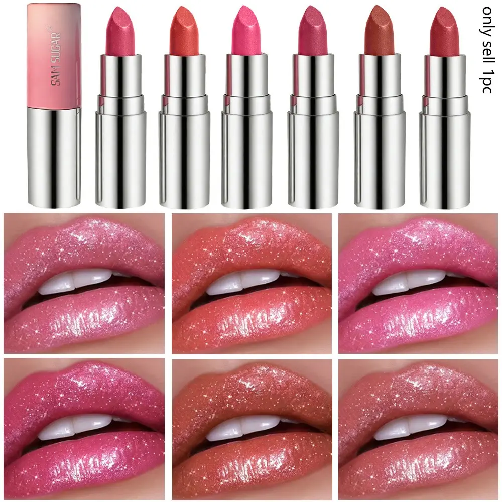 Waterproof diamond glitter High gloss Glossy lipstick with long-lasting, easy-to-apply, natural lip makeup Mirror like gloss