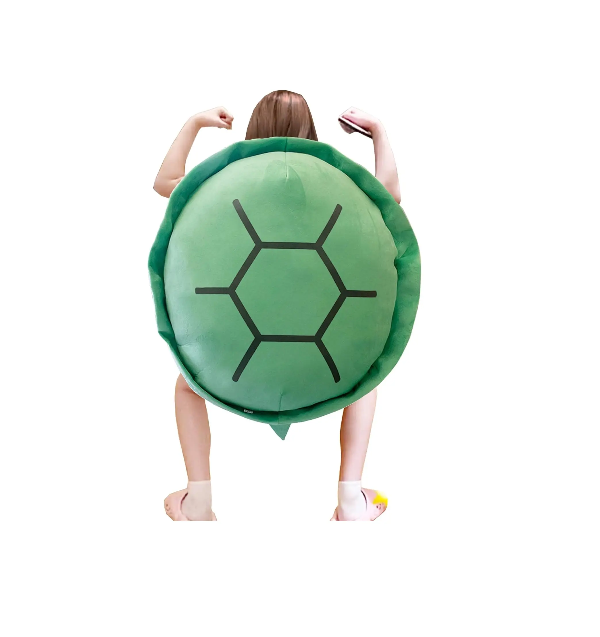 40" Wearable Turtle Shell Pillow – Large Plush Tortoise Stuffed Animal, Funny Dress-Up Costume for Adults (Green)