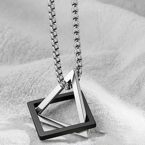 Geometric Design Pendant Necklace for Men, Stainless Steel Jewelry for Party, Daily Clothing Decor, Modern Versatile Accessories, Trendy All-match & for Birthday Gift, Fashion Accessory Necklace