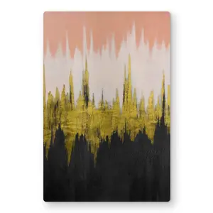212 MAIN Lightweight Aluminium Metal-Print Wall Art, 12x18 in, Modern Abstract Zigzag Dynamic Lines Design, Minimalist Bedroom Home Decor, Modern Abstract Design