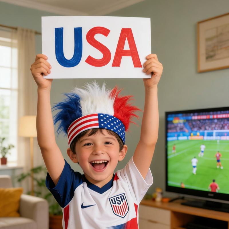 Red White and Blue Hair Wig - World Cup Support for Men Women - Perfect for Cosplay & Events-Christian Pulisic