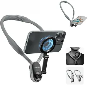 Magnetic Quick-Release Neck Mount for Phone, Hands-Free POV Camera Strap for Vlogging & Sports, Compatible with iPhone & Android