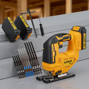 HANWISE brushless curve saw, wireless curve saw tool, supports straight/curved/oblique/circular cutting, 45 ° oblique angle, suitable for cutting wood, metal and plastic - perfect Christmas gift for men and fathers