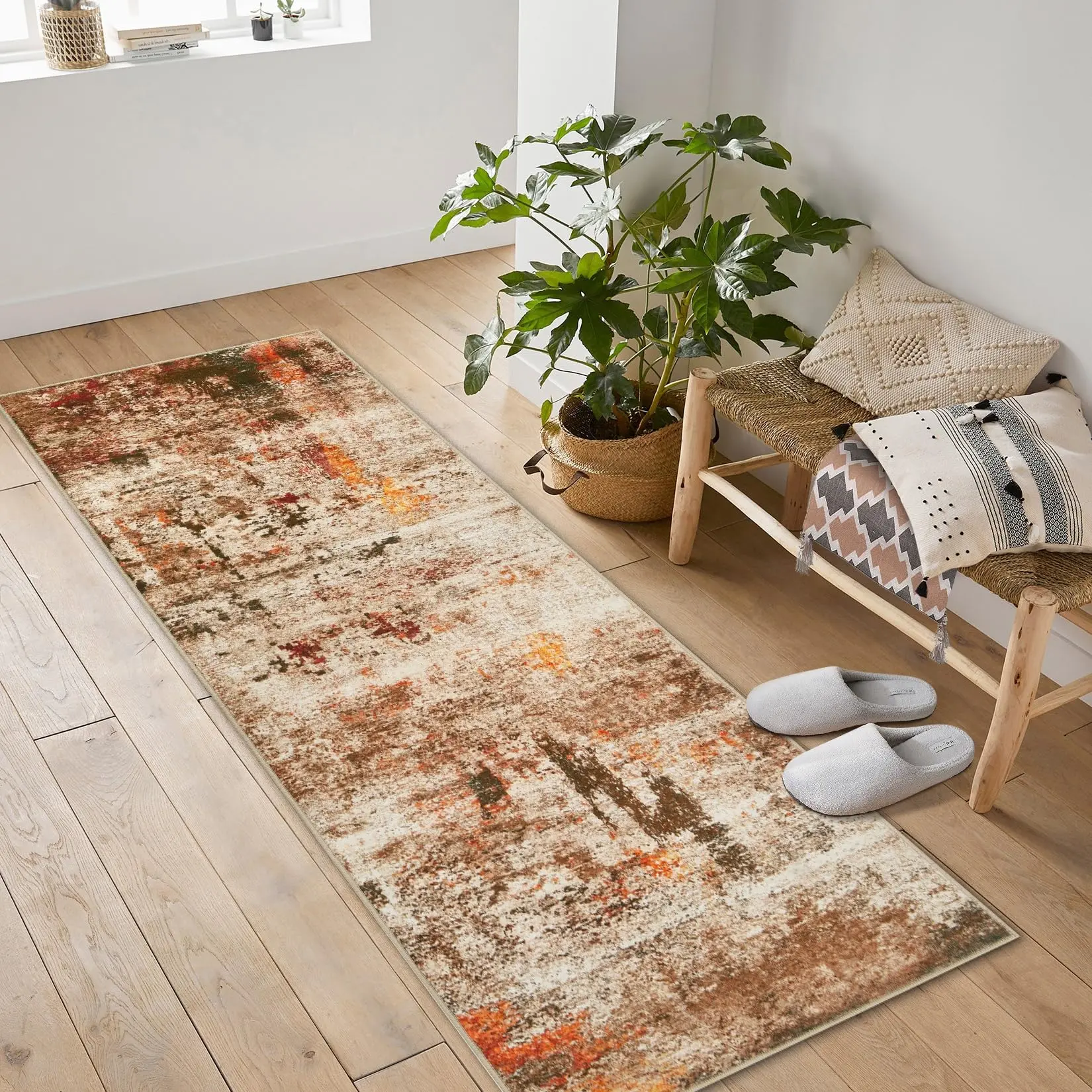 2*6FT Area Rugs for Living Room, Large Washable Area Rug, Non Slip Abstract Rugs for Home Decor, Indoor Low Pile Carpet Area Rugs for Bedroom Dining Room,multicolor