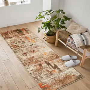 2*6FT Area Rugs for Living Room, Large Washable Area Rug, Non Slip Abstract Rugs for Home Decor, Indoor Low Pile Carpet Area Rugs for Bedroom Dining Room,multicolor