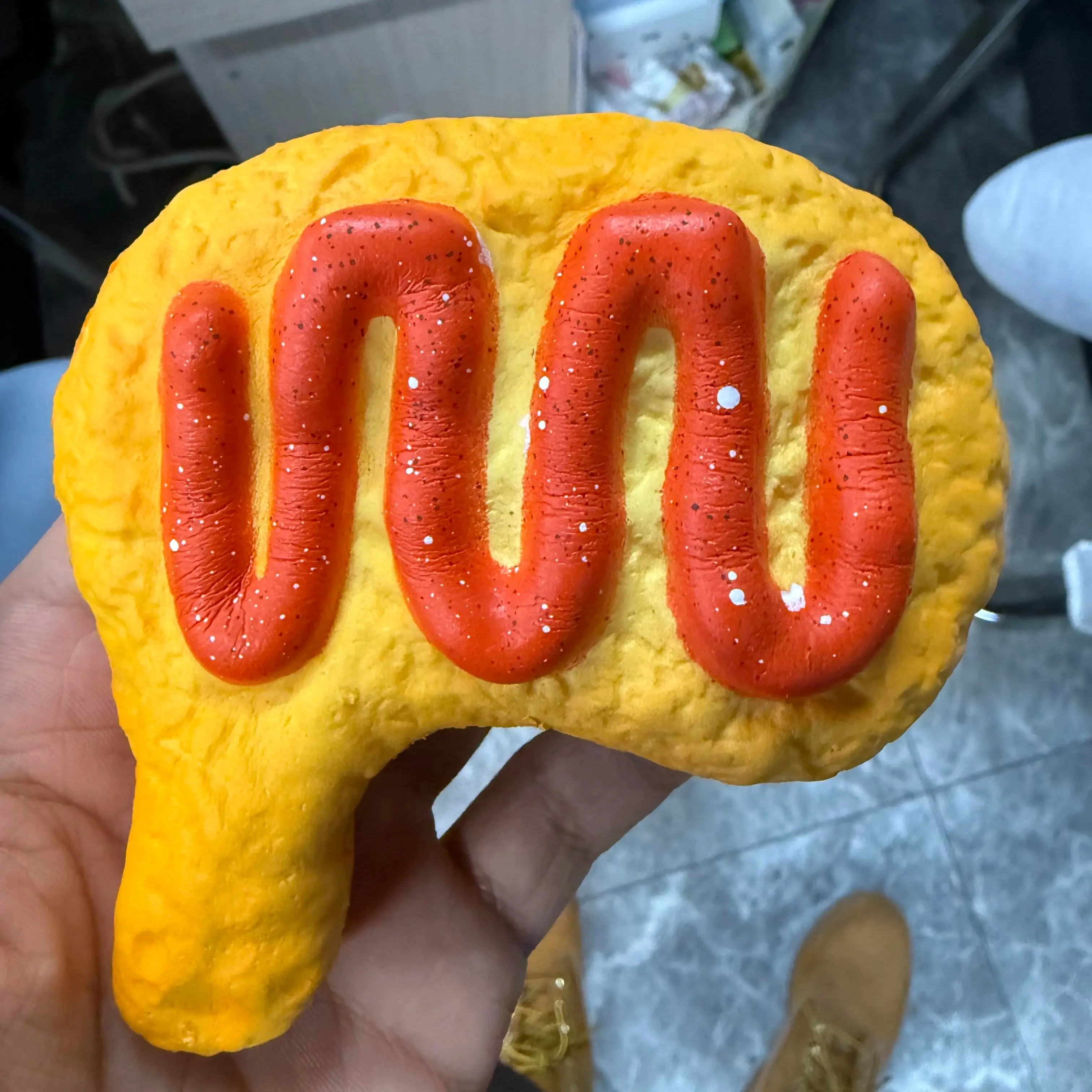Slow Rise Ketchup Chicken Leg Squishy Toy, Stress Relief Simulation Food Bread Fidget Gift
