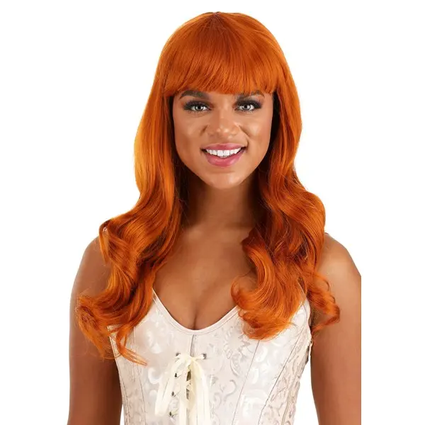 Women's Rich Orange Long Wavy Wig