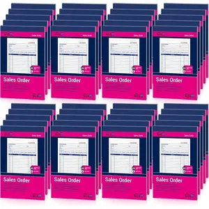 40 Pack Bulk Sales Order Book, 2-Part Carbonless Receipt Form Invoice, White/Yellow, 4-3/16 x7-3/16 Inches, General Purpose for Small Businesses and Service Providers, 40 Sets per Book