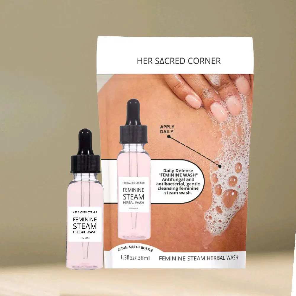 Feminine Herbal Steam Intimate Wash with Coconut, Olive & Mustard Seed - Cleansing, Soothing, Refreshing, pH-Balanced, Antibacterial, Hydrating, Invigorating for Sensitive Skin, Organic, Castor, African Sacred Herbs, Cleanser, Witch Hazel, Lavender Scent,