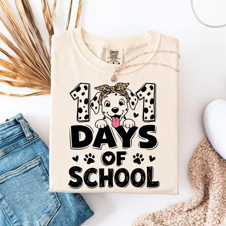 Comfort Colors® Dalmatian Dog 101 Days of School Shirt: Comfort Colors Teacher Tee