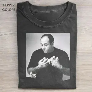 The Sopranos Shirt, Tony With Ducks, Mob Boss Aesthetic Tee, Iconic Photo Shirt, Series Merch, James Gandolfini Fan Shirt, Vintage Style T-shirt Gift