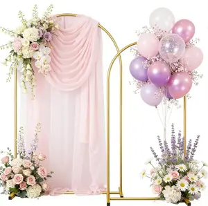 Arch Backdrop Stand Set (7.2FT & 6.5FT), Wedding Arch Stand for, Sturdy Chiara Arched Background Frame with Base for Birthday Baby Shower Graduation