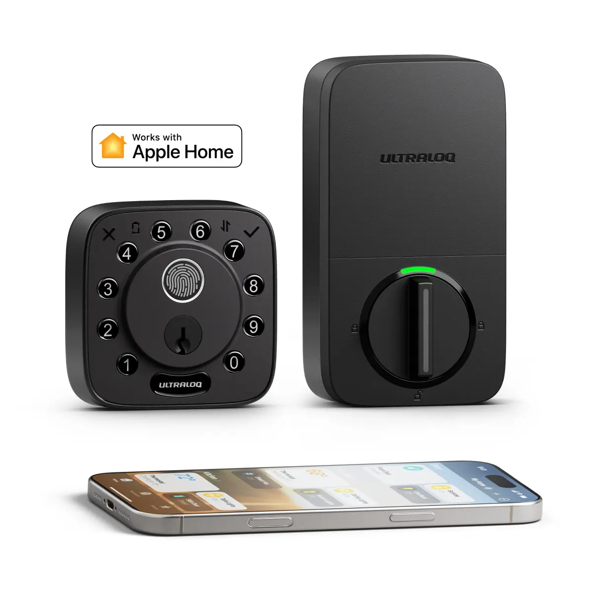 ULTRALOQ Bolt Fingerprint Smart Lock with Door Sensor, Built-in WiFi, Works with Apple Home, Alexa, Google, Keyless Entry Deadbolt with App, Keyless & Touchless Entry,Passcodes, Remote Control, Auto Unlock, Auto-Lock,Modern