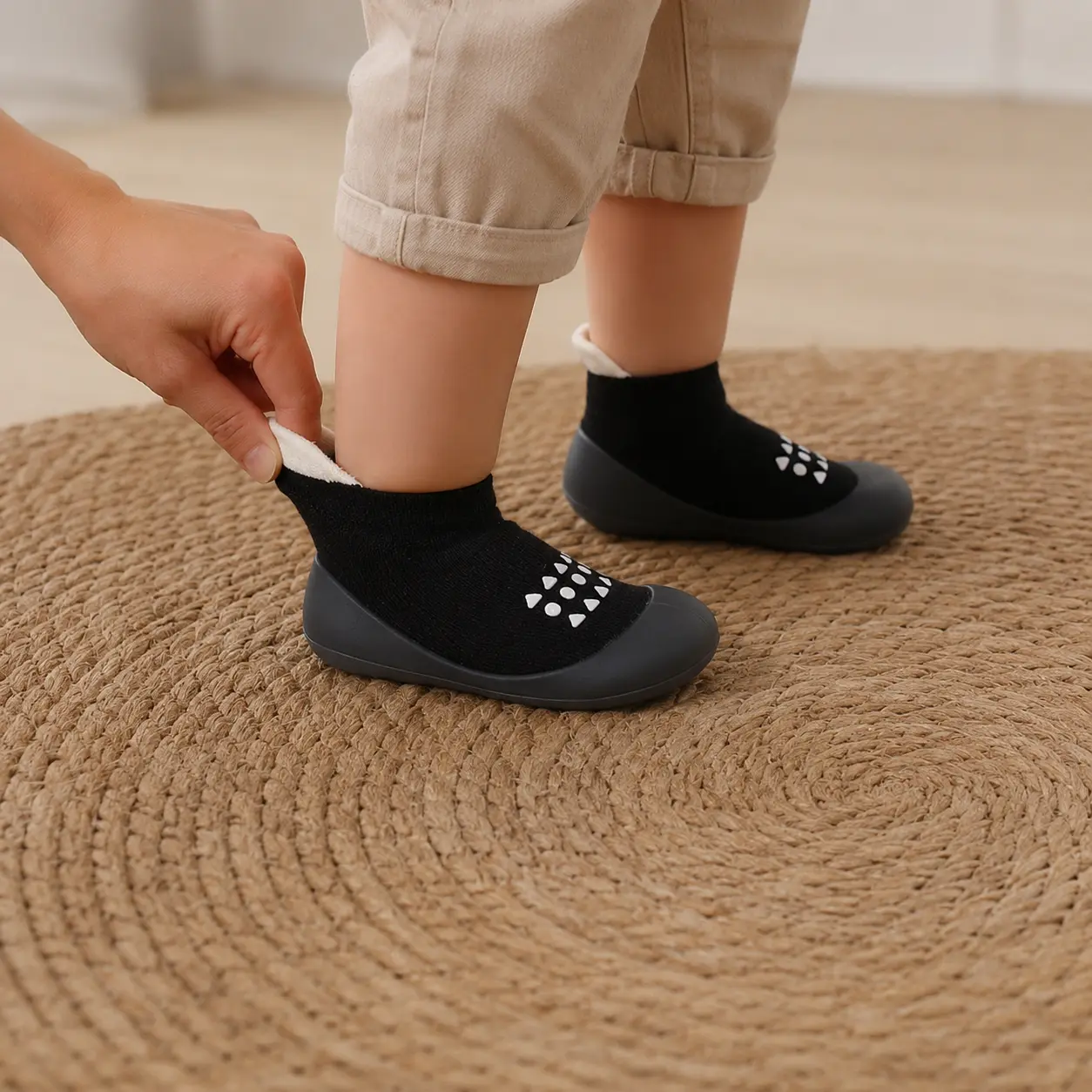 Baby Sock Shoes for Boys and Girls, Non Slip Soft Rubber Sole First Walker Sneakers, Lightweight Infant Toddler Walking Shoes