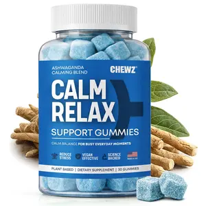 CHEWZ Calm & Stress Support Gummies — Ashwagandha + Magnesium + L-Theanine, Vegan Mix Berry, 30 Count