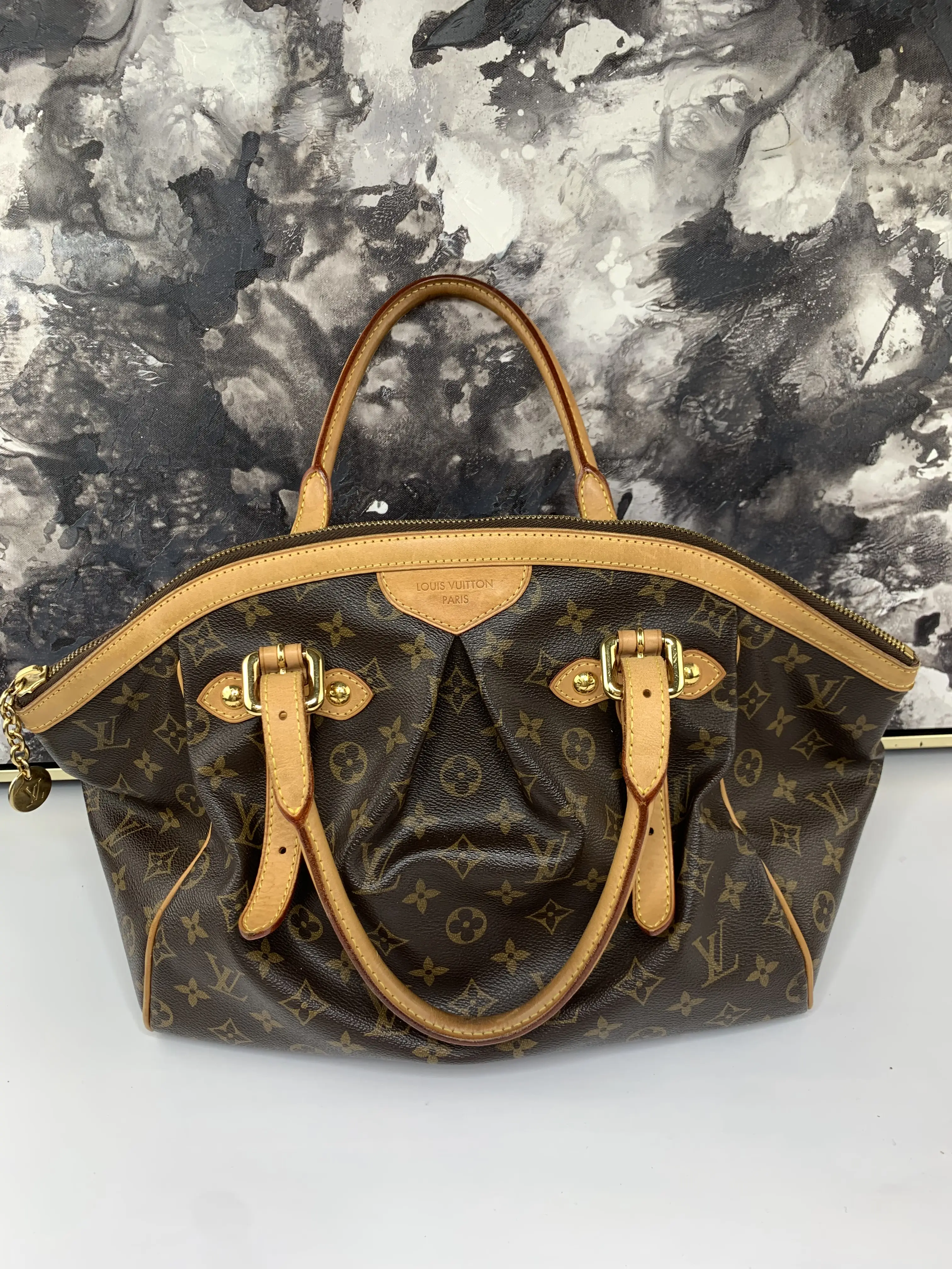 Pre-owned Louis Vuiton canvas and vachetta leather Tote Bags Tivoli GM