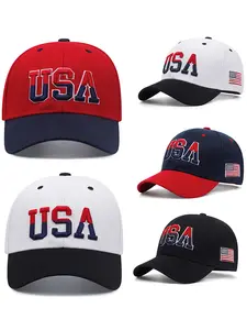 2025 Fashion Trends USA Side American Flag Embroidered Street Skateboarding Hat Street Dance Hip Hop Hat Outdoor Cycling Leisure Sports Sunshade Hat Daily Life Wear Decoration Men's and Women's Same Baseball Hat Snapback Cap