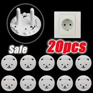 Eu Standard Teddy Bear-Shaped Safety Socket Cover, Baby-Proof Anti-Electric Shock, Household Protection Plug Protector, Korean Style