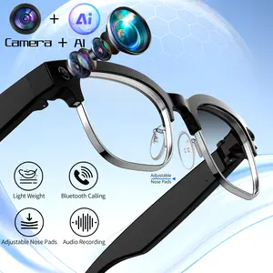 AI Smart Camera Glasses | 164-Language Real-Time Translation | Capture Photos & Videos Anytime — Great for Hiking, Cycling & Travel | Bluetooth Music & Calls | Compatible with Android & iOS | Perfect Gift for Tech Lovers