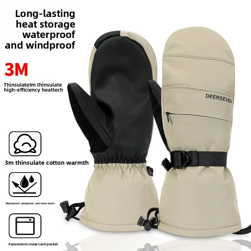 Winter snowboard ski gloves men, outdoor warm windproof touch screen velvet waterproof women and refers to warm gloves